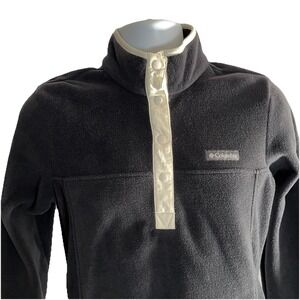 Columbia Three Lakes Half Snap Fleece Pullover Womens Small Black Winter Outdoor